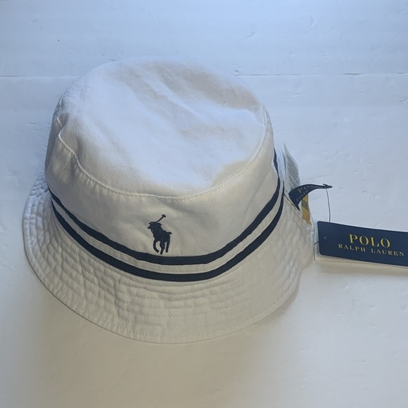 ✔️sold Polo Ralph Lauren Bucket Hat Reversible Seersucker XL New - Picture 4 of 10